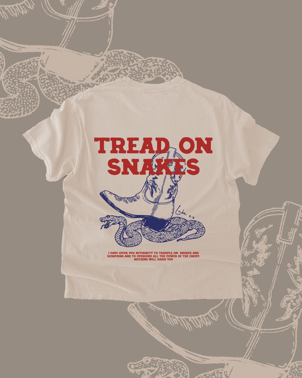 "Tread On Snakes" Comfort Colors Tee || Ivory